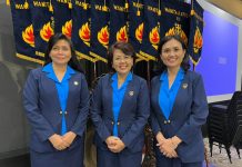 Kho Hwie Hong (Anggota Presidium II), Elly Kusumawati Handoko (Ketua Presidium), Lusia Willar (Anggota Presidium I), setelah pelantikan di Jakarta pada Minggu, 29 Oktober 2023. Credit foto: Humas WKRI